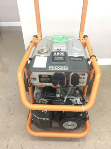 Ridgid 6,800 running watts & 8,500 starting watts.